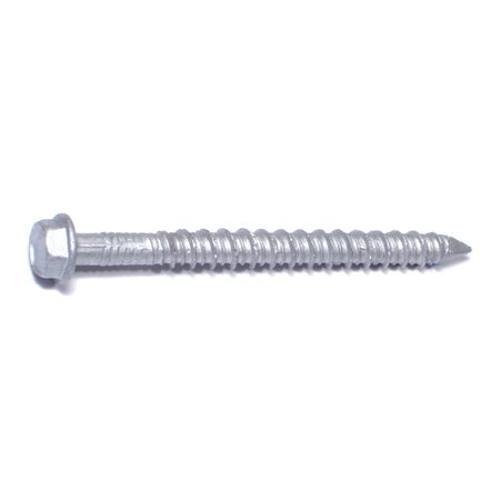 RED HEAD Tapcon Concrete Screw, 1/4" Dia., Hex, 2-3/4" L, 410 Stainless Steel 50 PK 50780